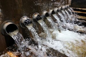 Closeup shot of industrial wastewater