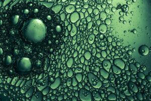 green plant cells abstract science background